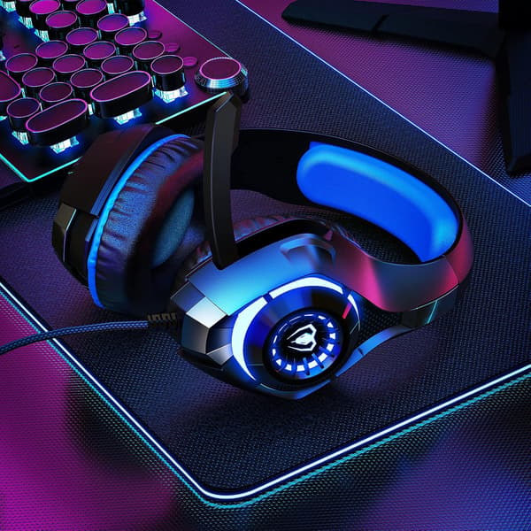 Gaming Headset för PS4 PS5 PC Xbox One Djup Bas med Brusreducering