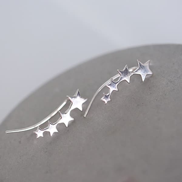 925 Sterling Sølv Stjerne Crawler Øreringe Manchet til Kvinder Klatre Øreringe Wrap_OF