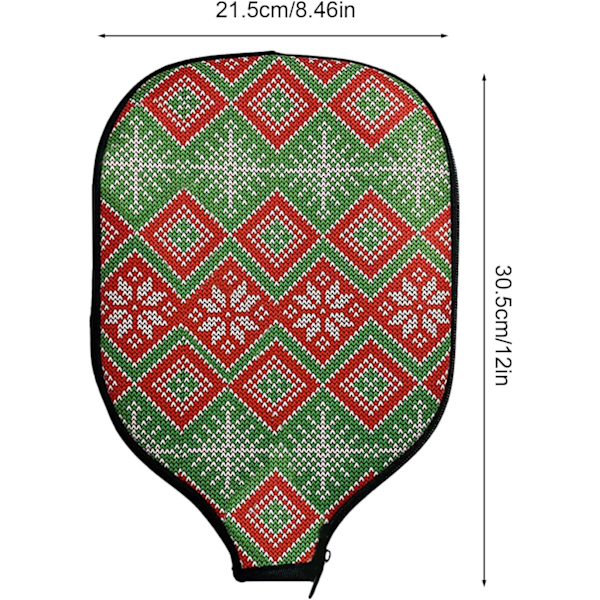 Lynlås Padle Sleeve, Beskyttende Betræk til Padel Rackets og Pickleball Padle, Opbevaringspose til Padelbolde Christmas