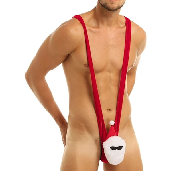 Mankini för män, roliga jultomteunderkläder, badkläder