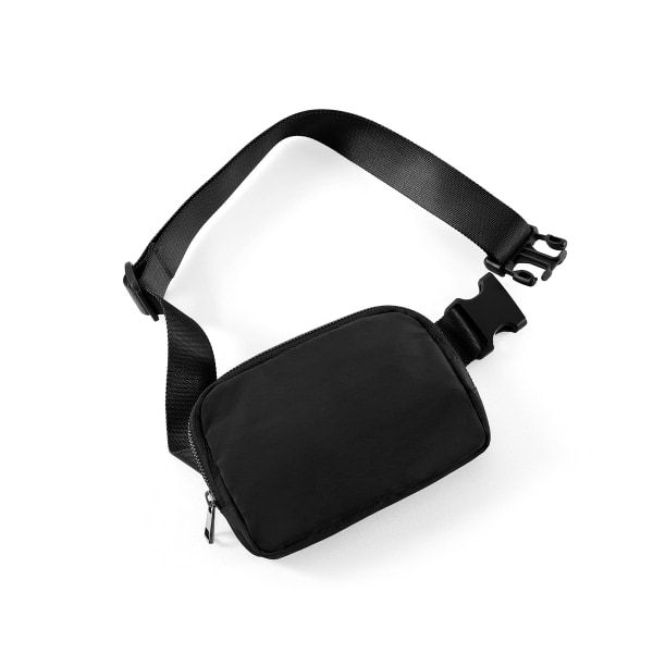 Unisex Mini Crossbody-väska med justerbar rem Liten axelväska för träning Löpning Resor Vandring, svart