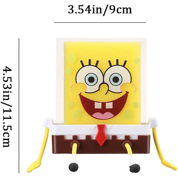 Sarjakuvamainen sieniteline, keittiösieniteline Spongebob-muodossa, tiskiallashylly sienelle