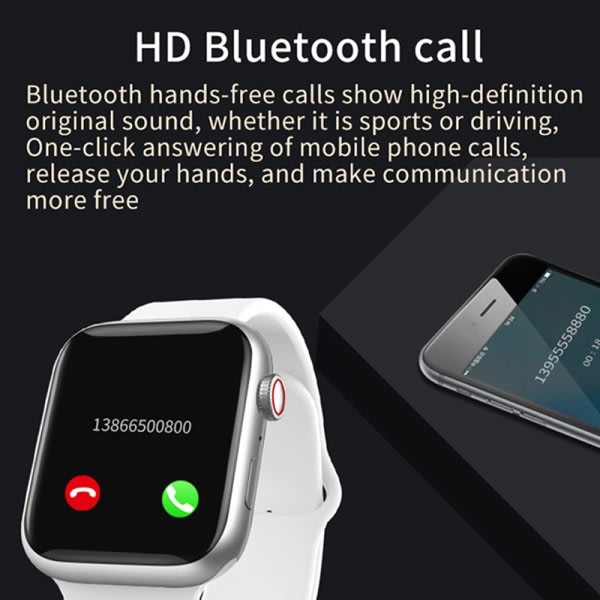 XS8 MAX IWO Series 8 Smart Watch Bluetooth Call Heart Rate svart