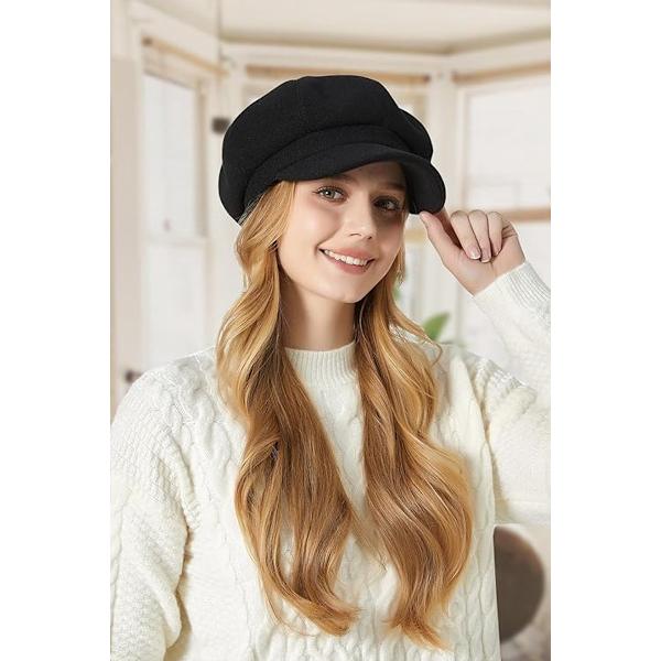 Dame Beret - Damehat - Varm Vinter Beret - Dame Efterårs- & Vinter Beret - Beret