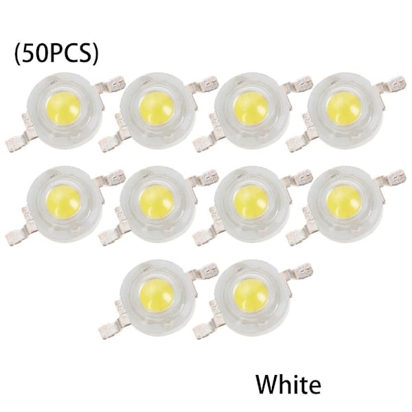 50 st LED-lamp pärlor 1W 2W 3W VARM VIT 1W 2W 3W varmvit warm white 2W-2W