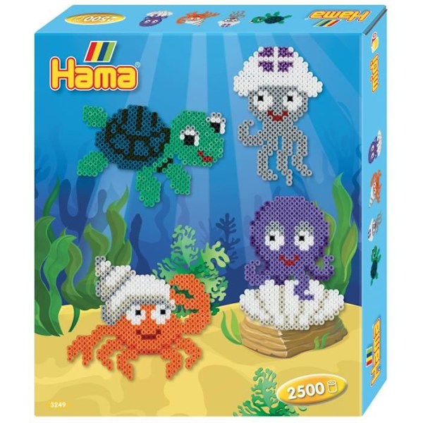 HAMA Havdyr æske - 2500 MIDI størrelse strygeperler og 1 plade - Kreative hobbyer fra 5 år Flerfärgad