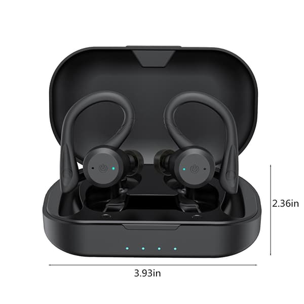 Støyreduserende Bluetooth-headset Trådløse In-ear Høy Effekt Sport Bluetooth-headset Mini Headset (Svart)