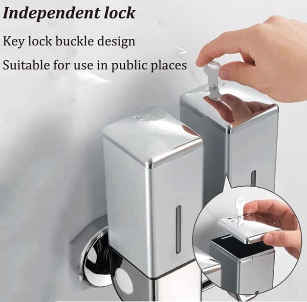 Vægmonteret sæbedispenser - Sæbedispenser - Vægmonteret - 2 beholdere - 2x500ml