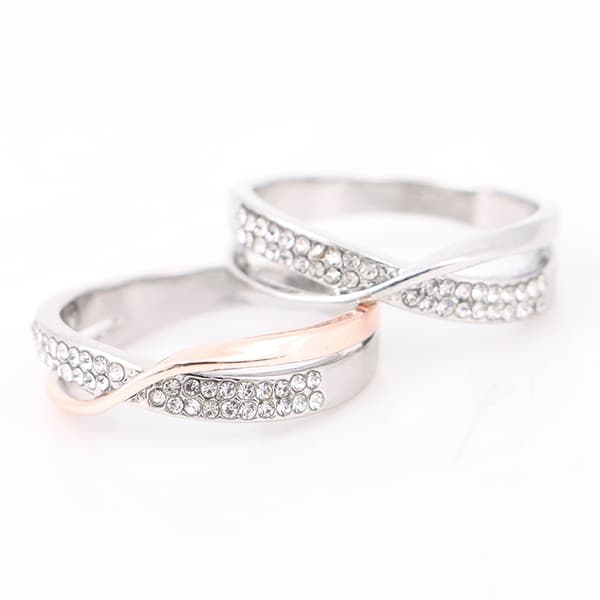 Vægttab Krystal Rhinestone Ring Slankende Sundhedspleje Ring Sølv Silver 8