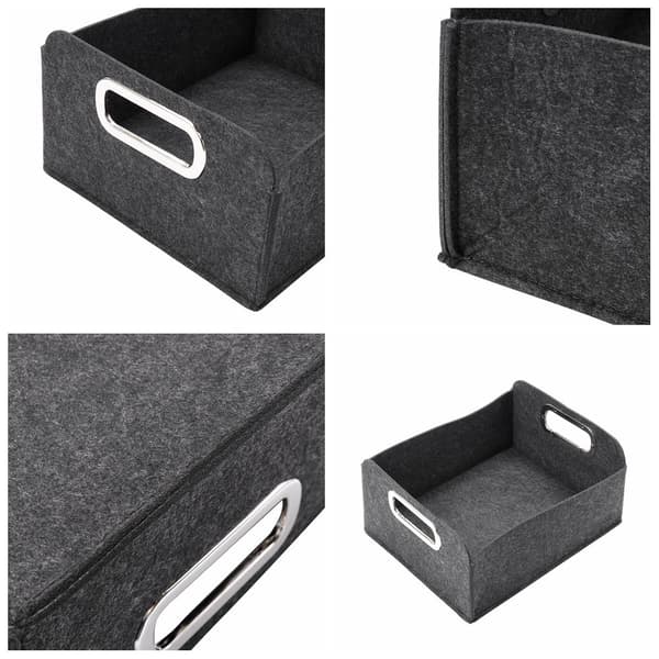 Filt Opbevaringskurv Tøj Organizer Diverse Container LYS Lysegrå Light grey S