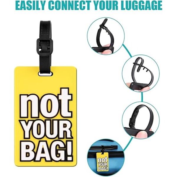 Bagagelapper, 4 stk silikonbagagelapper for reisekofferter, reiselapper med navn-ID-kort, reise-ID bagasjelapp