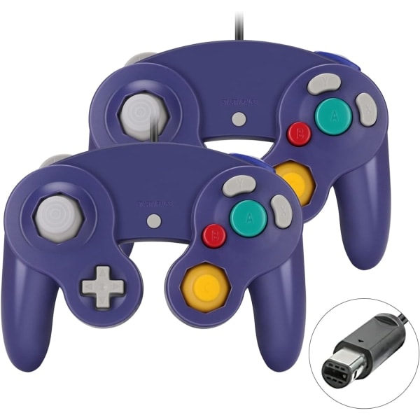 GameCube-kontroll, 2-pack med klassiska spelkontroller med vibrationsjoystick