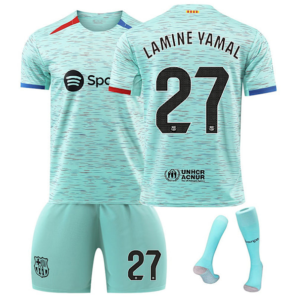 23-24 Barcelona Børn og Voksen Fodbold Træningsdragt Sæt No.27 Lamine Yamal 18