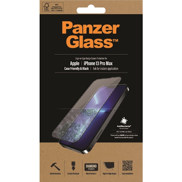 PanzerGlass Apple iPhone 13 Pro Max Case Friendly AB, Sort