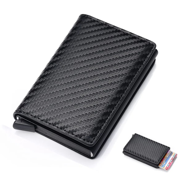 Graverat Anpassat Namn ID Kreditkortshållare Plånböcker Märke RFID-blockering Magisk Läder Slimmad Miniplånbok Liten Pengapåse Handväska Black