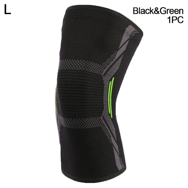 Urheilullinen polvituki Kompressio polvituki MUSTA&VIHREÄ L-NAPPI Musta&Vi Vihreä&Vi Black&Green LKnee Pad-Knee Pad