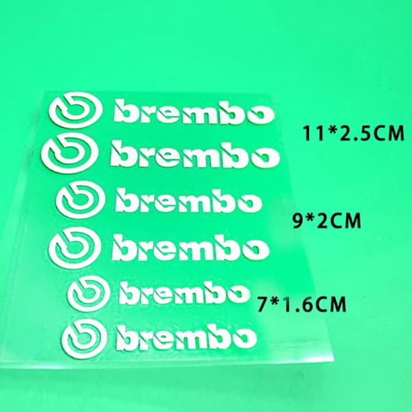 6 st bil bromsok dekal för Brembo bokstäver fordon dec Vit 1 st
