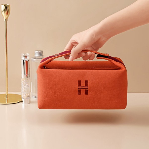 Ny kosmetisk väska Vattentät canvas sminkpåse Mode kvinnor O Orange