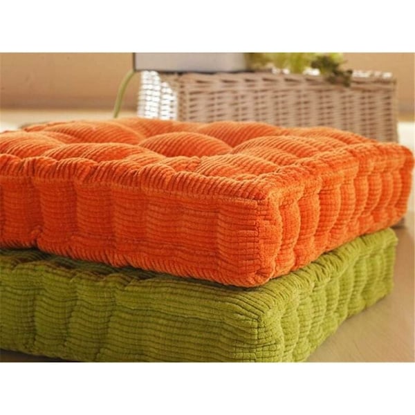 Stolsdyna fåtölj sittdyna soffdyna för inomhus och utomhus, fyrkantig, olika färger, tjock stoppning, 38 * 38 cm (vibrerande orange)