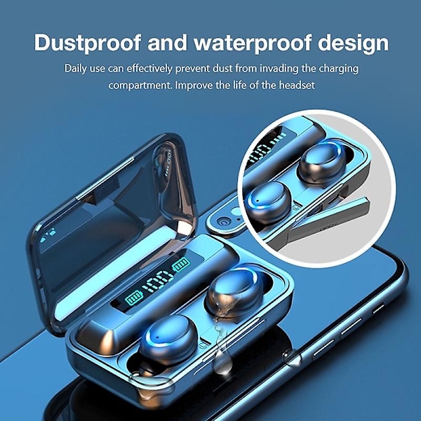 F9-5 TWS Trådlösa Bluetooth-hörlurar för Smartphone, Smart Brusreducering, Grossist, Handsfree Blutooth, Handsfree Hifi Öronproppar (FMY) A6sblack