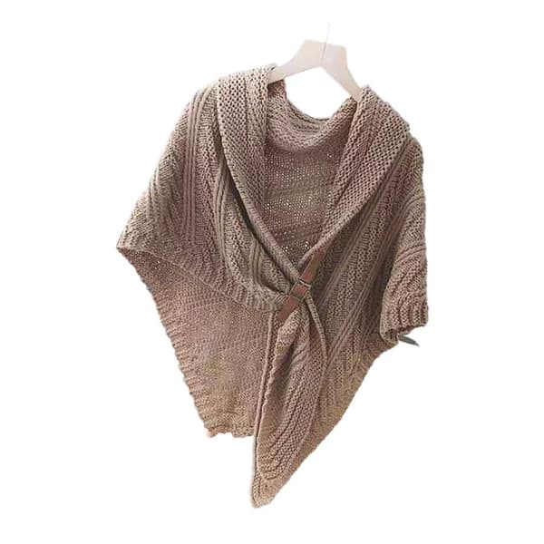 Stickad Sjal Höst Vinter Halsduk KHAKI Khaki