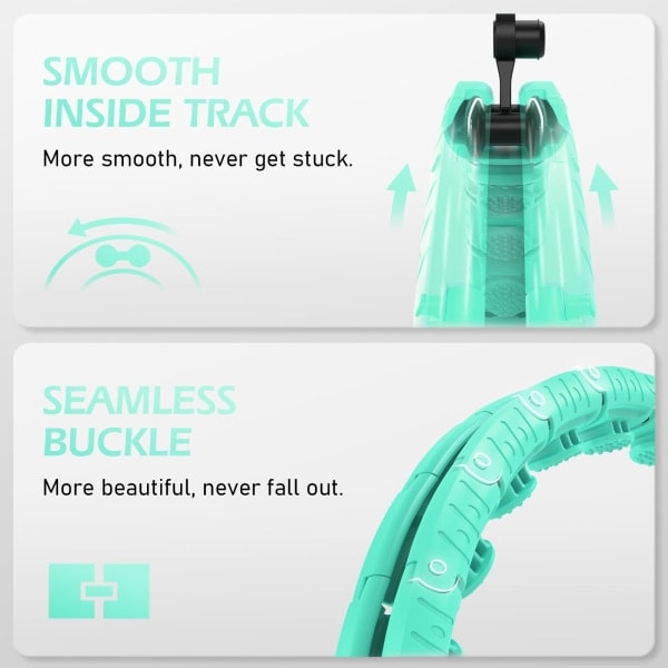Viktad Hula Hoop med 26 Länkar (6 Tum) för Vuxna Viktminskning Infinity Hoop Plus Size Smart Fitness Utrustning för Kvinnor Blå blue