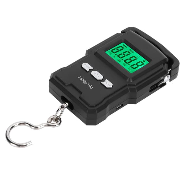 Portable Digital Scale Digital Display Hanging Hook Electronic Scale with Measuring Tape 75kg 0.3