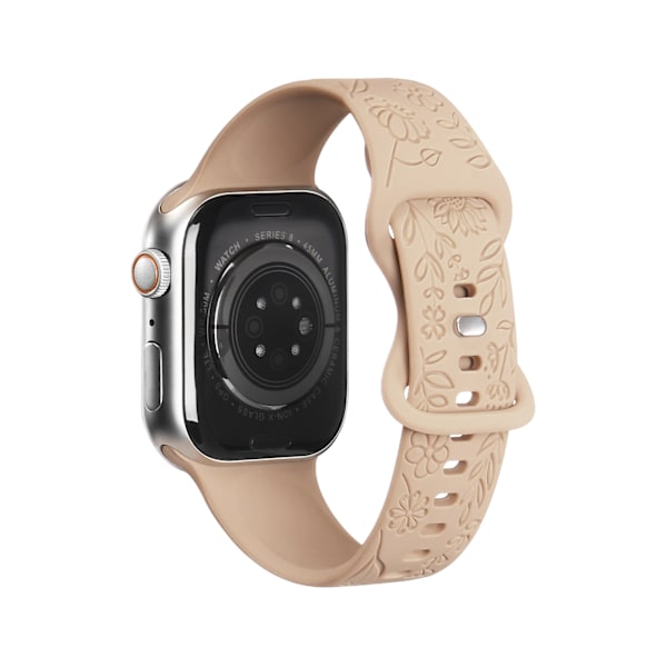 Passer til iwatchS9 876SE Apple Watch armbånd præget lille rose silikone Solsikke - mælkete Sunflower - milk tea 38/40/41mm