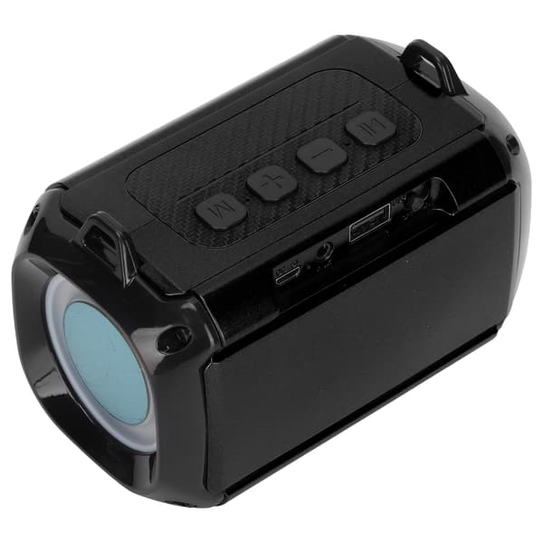 Wireless Speaker 360° Stereo Noise Cancelling Portable Bluetooth Speaker with Charging Cable Black 0.1