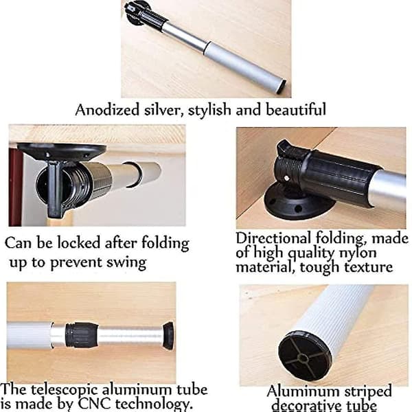 Adjustable Aluminum Alloy Support Legs, Folding Dining Table, Table Legs, Lifting Bar Legs, Adjustable Support Legs, Telescopic Folding Multifunctional