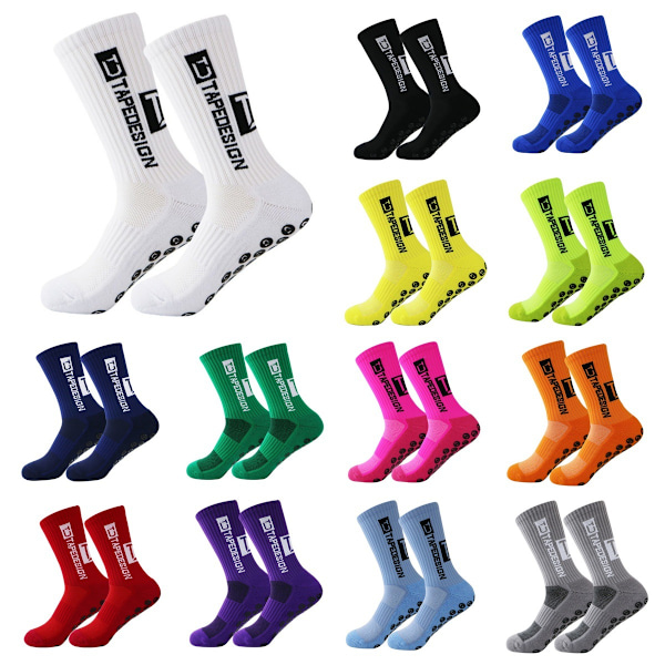 MJ51 svetteabsorberende, deodoriserende, sklisikre fotballsportsokker Fluorescent Green 37-45