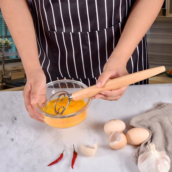 2-pakning profesjonelle deigvisper, dansk visp, brøddeigvisp, eggvisp, for baking av brød, bakverk, dessert