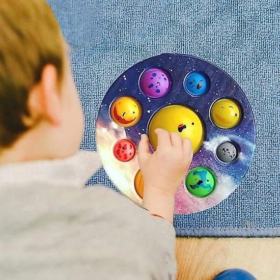 2 st Finger Press Bubble Leksaker - Solsystem Leksaker Bubble Planet Pop Stress Relief Present för Vuxna Barn
