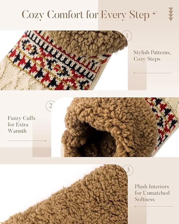 Varma halkfria toffelsockor med plyschfoder och elastisk ankelmudd för män och kvinnor inomhusbruk storlek 46 49 beige