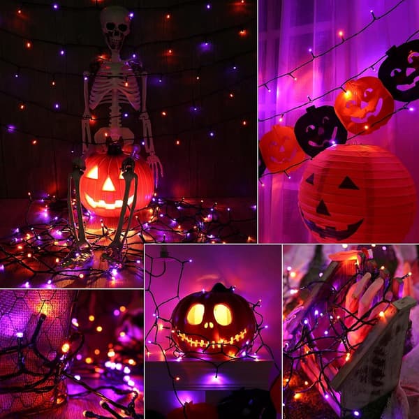 Solcelle havelys, samlet 44 meter, 400 LED-lys - Halloween-lys - Halloween lyskæder