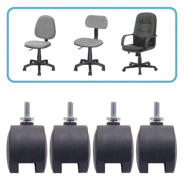 6 mm kierteitetty varsi 40 mm kaksoispyörä pyörivä pyörä musta-B3