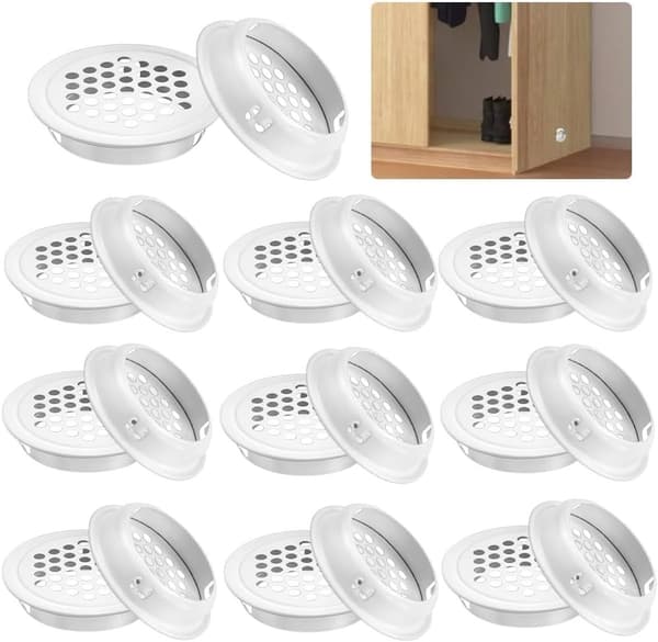 20 stk. - ventilationsriste - 35 mm - runde ventilationsriste