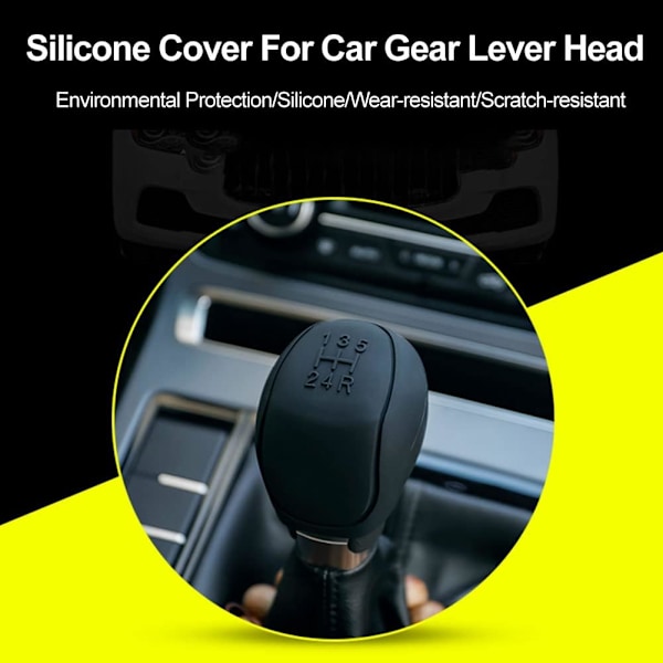 Ocean 2 x 6-gears bil silikone gearknop covers (sort og grå)