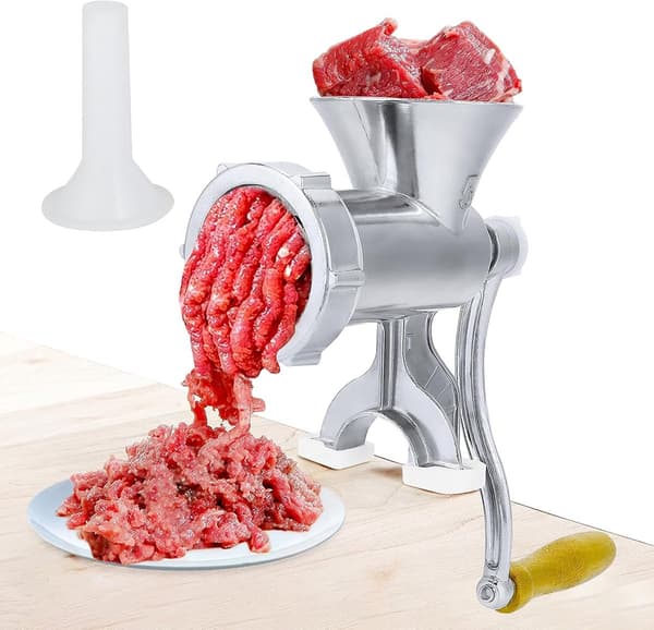 Manuel kødhakker pølsestopper H& håndsving rustfrit stål kødprocessor hakker kværn hjemme U...