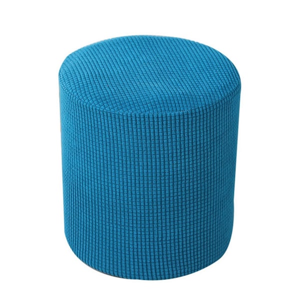 Stoltrekk Ensfarget Støvtett Elastisk Kantdesign Polyester Stretch Kvadratisk/Rund Fotskammel P Light Cyan