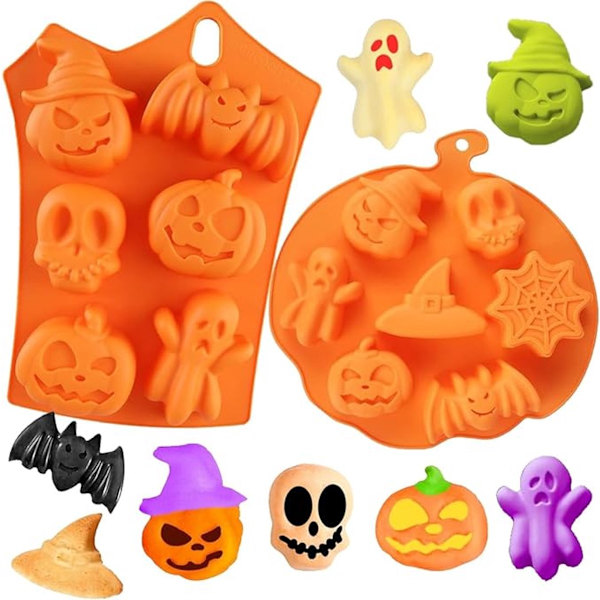 Pieces Halloween Bageforme - Silikoneforme - Halloween Spøgelsesforme - Græskarforme