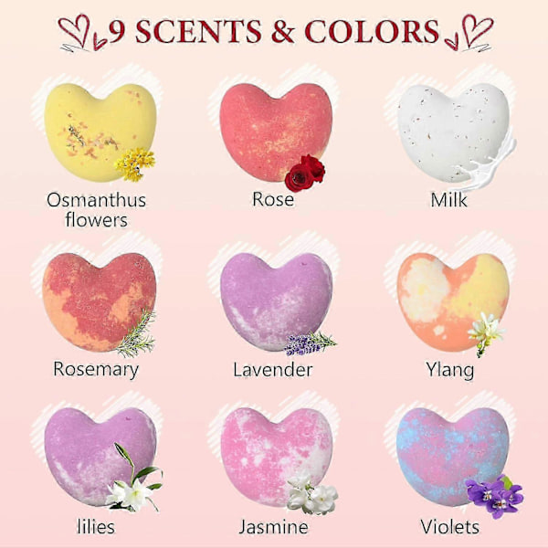 Pack Love Badboll Presentset, Badbollar Kan Användas Som Badtillsatser, Bubbelbad, Födelsedag, Alla Hjärtans Dag, Mors Dag Presenter a