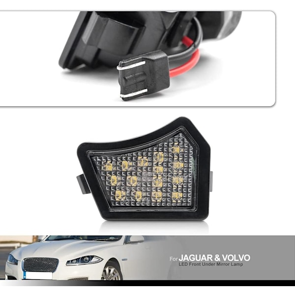 2kpl Led-taustapeilin lätäkkövalot Taustapeilin tervetuliaisvalot Volvo V40 XC90 S40 V50 C30 C70 S60 V60 S80 V70 XC70 Jaguar XF XE
