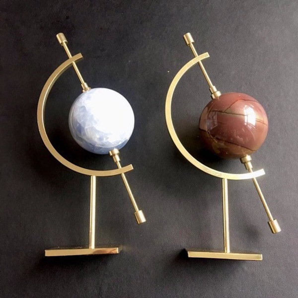 1/2/3/5 Kugleholder Display Stand Ornament Glas Kugleholder Guld S 100x40x150mm Gold S 100x40x150mm 1Set