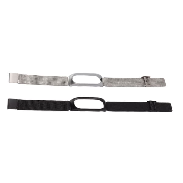 2 stk. udskiftningsarmbånd i rustfrit stål til Mi Band 3 4 5 6 grå sort 0.1
