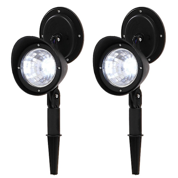 2-pack Solcellsdriven LED-spotlight för utomhusbruk, trädgård, gård, landskap, strålkastare, vattentät
