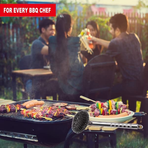 Reisegrillskrape BBQ Børste - Sikker Børstefri Grillbørste i Rustfritt Stål