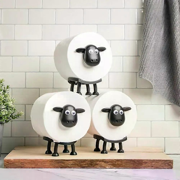 3-pack toalettpappershållare lamm Får Toalettpappershållare Set Djur