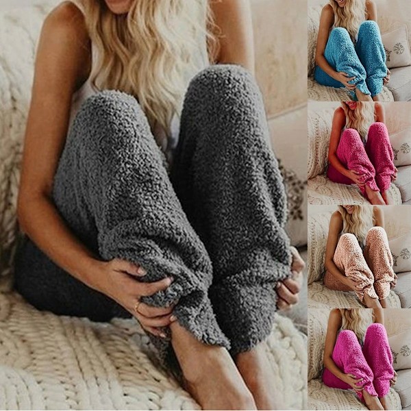Varma fleecebyxor Dam Casual Hembyxor Korallröd extra stor grå grå gray triple extra large