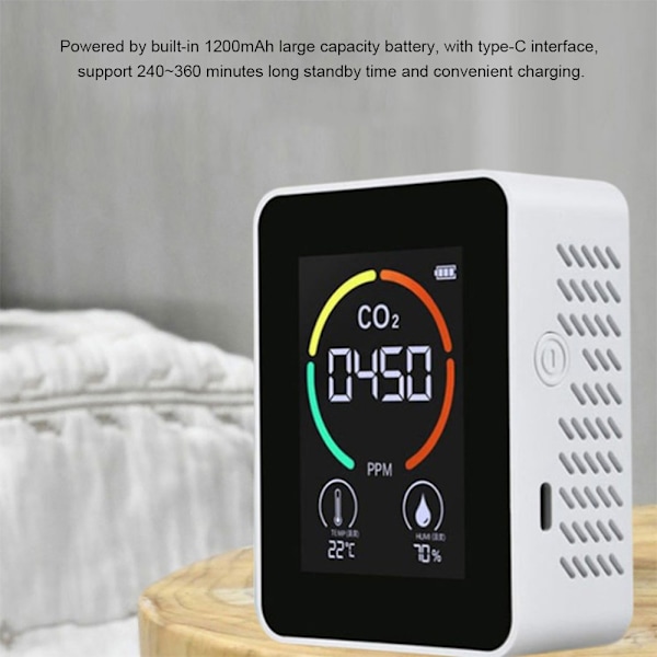 Air Quality Detector Carbon Dioxide Detector BLACK black